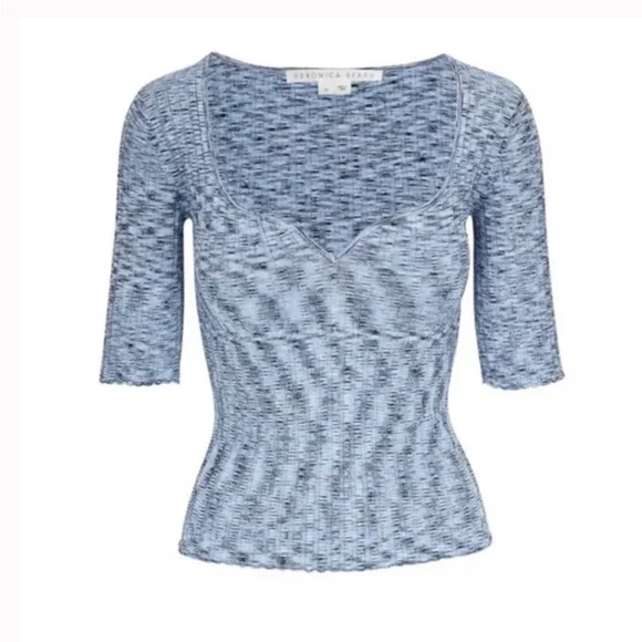 NEW NWT VERONICA BEARD Lipa Ribbed Top, Medium - Picture 2 of 6